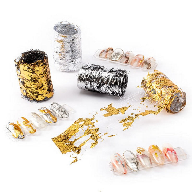 Nail Art Gold & Silver Mesh Net Transfer Foil - # 006